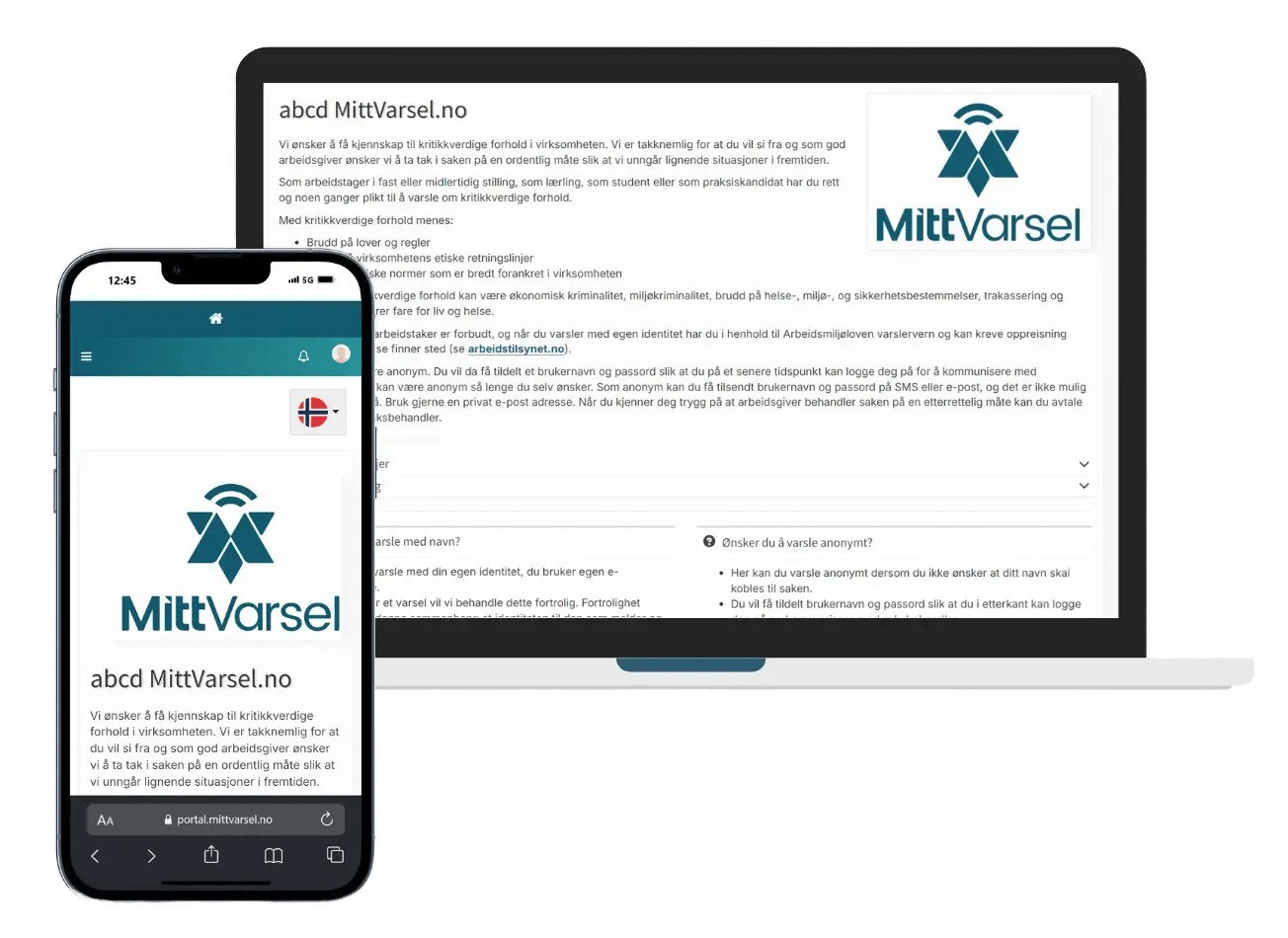 Tilpasset portal - pc og mobil