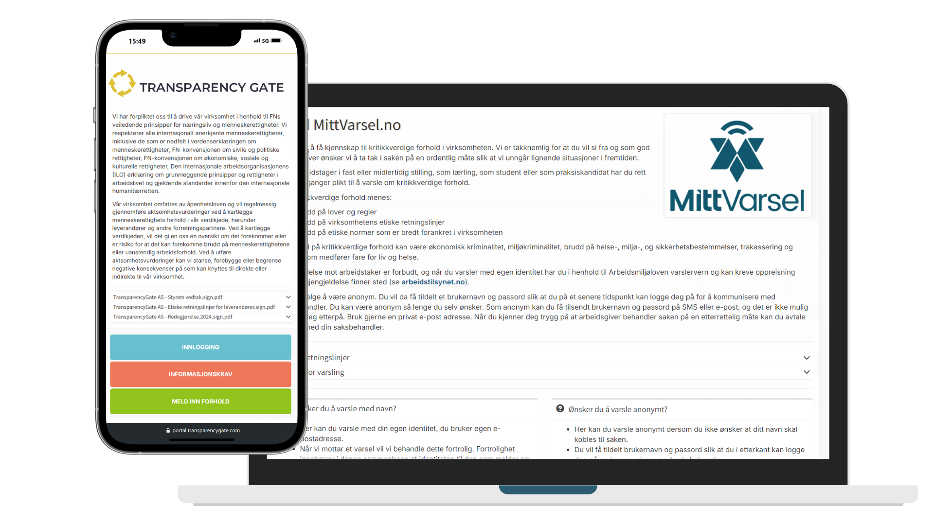 Mittvarsel - Transparencygate - PC - Mobil