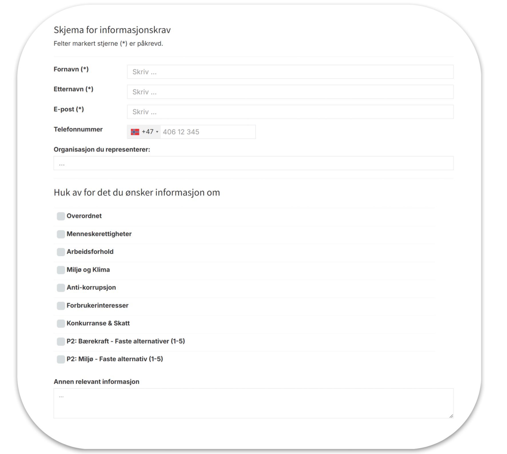 TransparencyGAte - Informasjonskrav -rund1