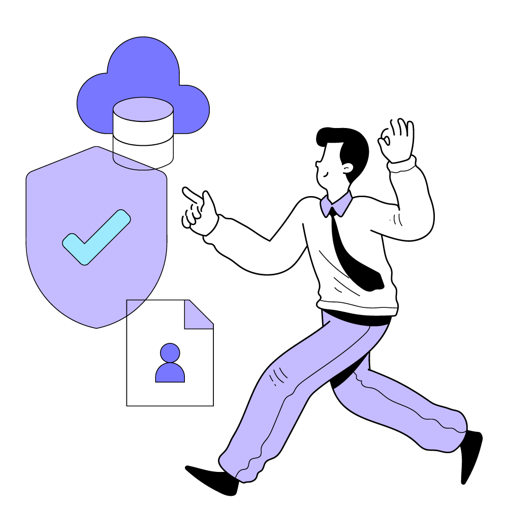 data management _ security, data, database, archive, cloud, server, file, confirm, checkmark